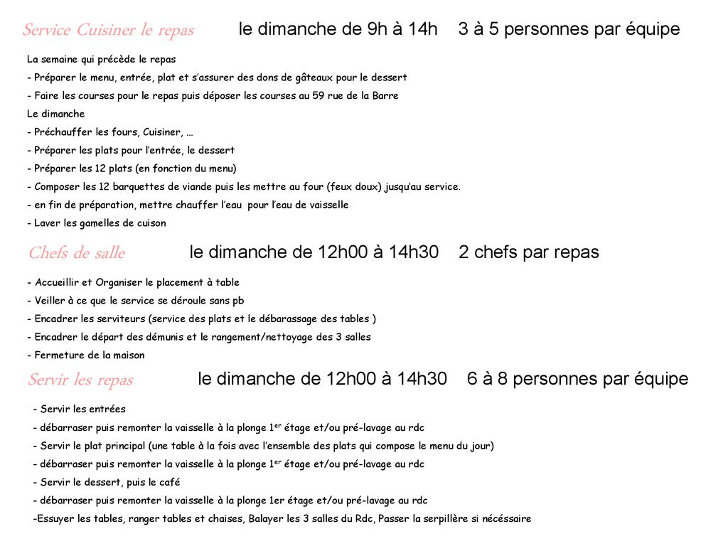 Saison Une équipe de bénévoles se rassemble tous les 1er Dimanche de